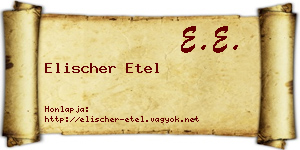 Elischer Etel névjegykártya